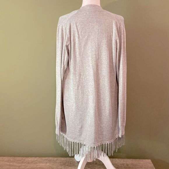 Central Park West open front fringed cardigan L - Picture 4 of 7